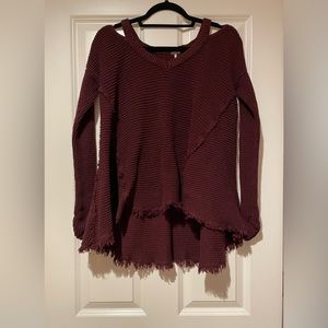 Free People maroon sweater size small